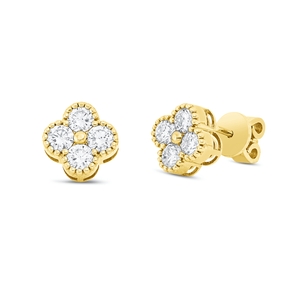 Ohrstecker aus 750 Gold Gelbgold 8 Brillanten 0,9ct F-SI 8,4x8,3mm