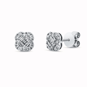 Ohrstecker aus 750 Gold Weißgold 36 Diamanten 0,38ct TW-SI 7,5x7,5mm