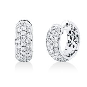 Pavé Creolen aus 585 Gold Weißgold 56 Brillanten 1,04ct TW-SI 15,7x6mm