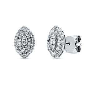 Ohrstecker aus 750 Gold Weißgold 91 Diamanten 0,5ct TW-PI 10x6,5mm