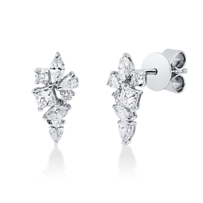 Ohrstecker aus 750 Gold Weißgold 14 Diamanten 0,71ct TW-SI 12,7x6,3mm