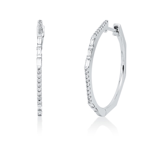 Creolen aus 750 Gold Weißgold 42 Diamanten 0,44ct TW-SI 28,4x1,3mm