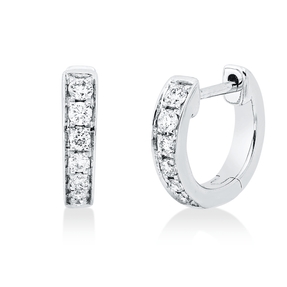 Creolen aus 750 Gold Weißgold 14 Brillanten 0,15ct TW-SI 10x2,3mm Creolen aus 750 Gold Weißgold 14 Brillanten 0,15ct TW-SI 10x2,3mm