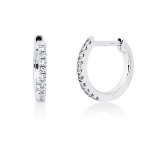 Creolen aus 585 Gold Weißgold 20 Brillanten 0,07ct TW-SI 10x1mm Creolen aus 585 Gold Weißgold 20 Brillanten 0,07ct TW-SI 10x1mm