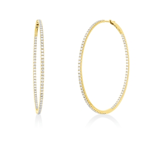 Creolen aus 750 Gold Gelbgold 158 Brillanten 2ct I-SI 51x1,5mm Creolen aus 750 Gold Gelbgold 158 Brillanten 2ct I-SI 51x1,5mm