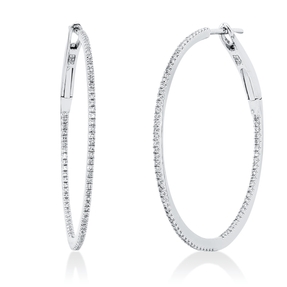 Creolen aus 750 Gold Weißgold 164 Diamanten 0,31ct TW-SI 31,7x1mm