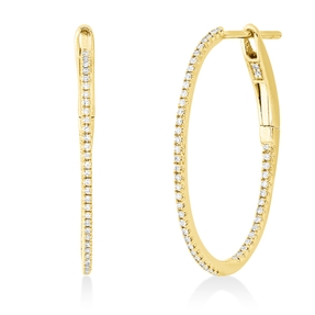 Creolen aus 750 Gold Gelbgold 102 Diamanten 0,18ct TW-SI 24,5x1mm