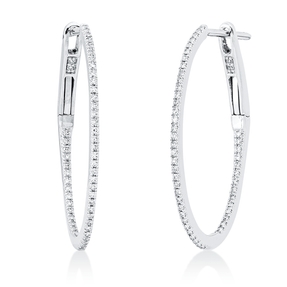 Creolen aus 750 Gold Weißgold 102 Diamanten 0,17ct TW-SI 24,5x1mm