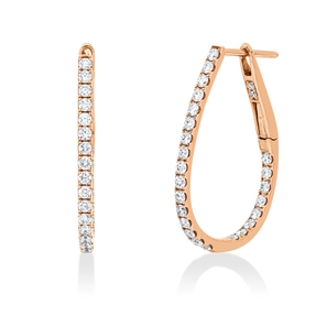 Creolen aus 750 Gold Rotgold 52 Brillanten 0,83ct TW-SI 25,3x1,6mm Creolen aus 750 Gold Rotgold 52 Brillanten 0,83ct TW-SI 25,3x1,6mm