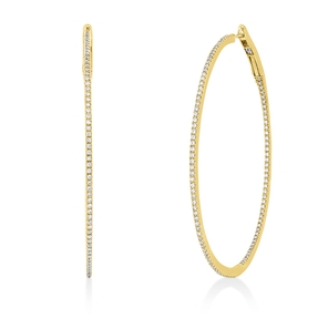 Creolen aus 750 Gold Gelbgold 224 Brillanten 0,61ct TW-SI 50x1,2mm Creolen aus 750 Gold Gelbgold 224 Brillanten 0,61ct TW-SI 50x1,2mm