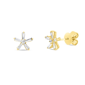 Ohrstecker aus 750 Gold Gelbgold 12 Diamanten 0,33ct TW-SI 8x8,4mm