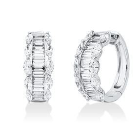 Creolen aus 750 Gold Weißgold 49 Diamanten 2,53ct TW-SI 19x7,5mm