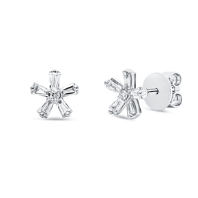 Ohrstecker aus 750 Gold Weißgold 12 Diamanten 0,36ct TW-PI 7,7x7,7mm
