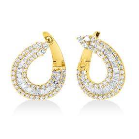 Ohrstecker aus 750 Gold Gelbgold 149 Diamanten 1,73ct TW-SI 20,5x16,5mm