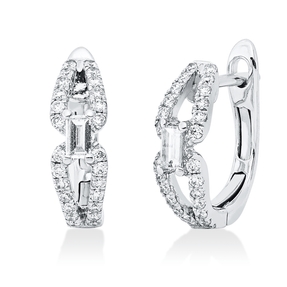 Creolen aus 750 Gold Weißgold 54 Diamanten 0,44ct TW-VSI 13,2x4mm