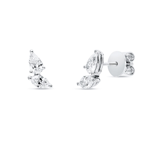 Ohrstecker aus 750 Gold Weißgold 4 Diamanten 0,83ct TW-SI 15,6x5,1mm
