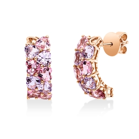 Ohrstecker aus 750 Gold Rotgold 18 Amethyste 4,2ct pink 18x69mm