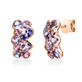 Ohrstecker aus 750 Gold Rotgold 18 Turmaline 4,5ct pink 16,7x9,5mm
