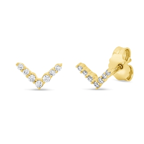 Ohrstecker aus 750 Gelbgold 14 Brillanten 0,11ct TW-SI 4,5x7,9mm Fassung rhodiniert