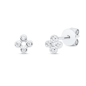 Ohrstecker aus 750 Gold Weißgold 8 Brillanten 0,05ct W-SI 4,9x4,9mm