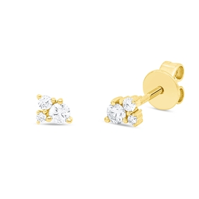 Ohrstecker aus 750 Gold Gelbgold 6 Brillanten 0,15ct W-SI 3,1x4,1mm