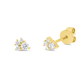 Ohrstecker aus 750 Gold Gelbgold 8 Brillanten 0,16ct W-SI 4,6x3,9mm