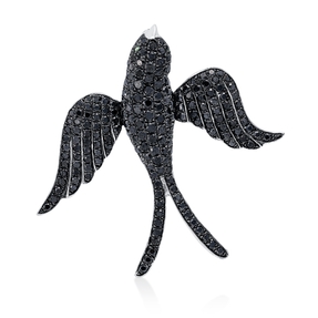Anhänger aus 750 Weißgold 2 Tsavorithe 0,02ct grün 198 Brillanten 2,02ct schwarz Anhänger aus 750 Weißgold 2 Tsavorithe 0,02ct grün 198 Brillanten 2,02ct schwarz