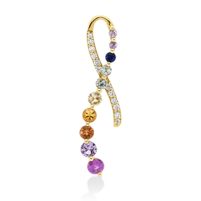Anhänger aus 585 Gelbgold 10 Saphire 0,73ct mehrfarbig 12 Brillanten 0,07ct TW-SI Anhänger aus 585 Gelbgold 10 Saphire 0,73ct mehrfarbig 12 Brillanten 0,07ct TW-SI