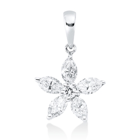 Anhänger aus 750 Gold Weißgold 6 Diamanten 0,65ct 17,3x11,4mm mit Öse Anhänger aus 750 Gold Weißgold 6 Diamanten 0,65ct 17,3x11,4mm mit Öse