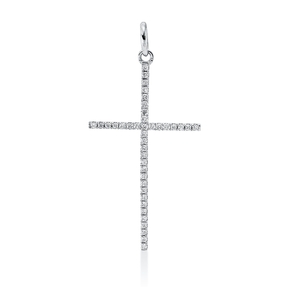 Anhänger Kreuz aus 750 Gold Weißgold 40 Brillanten 0,12ct TW-SI 30x15mm Anhänger Kreuz aus 750 Gold Weißgold 40 Brillanten 0,12ct TW-SI 30x15mm