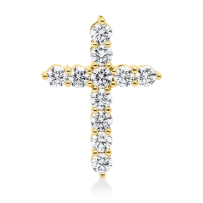 Anhänger Kreuz aus 750 Gelbgold 11 Brillanten 0,97ct TTLB-SI 21,7x16,1mm Anhänger Kreuz aus 750 Gelbgold 11 Brillanten 0,97ct TTLB-SI 21,7x16,1mm