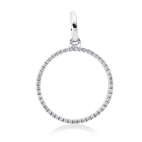 Anhänger Kreis aus 750 Gold Weißgold 49 Brillanten 0,06ct TW-SI 20x14mm mit Öse