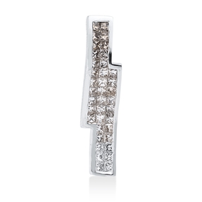 Anhänger aus 750 Weißgold 38 Diamanten Prinzess-Schliff 1,1ct fancy 28,5x6,3mm Anhänger aus 750 Weißgold 38 Diamanten Prinzess-Schliff 1,1ct fancy 28,5x6,3mm