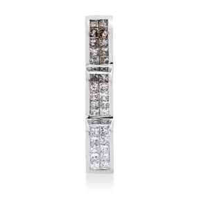 Anhänger aus 750 Weißgold 30 Diamanten Prinzess-Schliff 1ct fancy 28,7x5mm Anhänger aus 750 Weißgold 30 Diamanten Prinzess-Schliff 1ct fancy 28,7x5mm