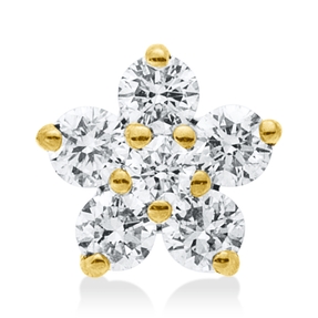 Anhänger aus 750 Gold Gelbgold 6 Brillanten 0,1ct W-SI 4,6x4,6mm