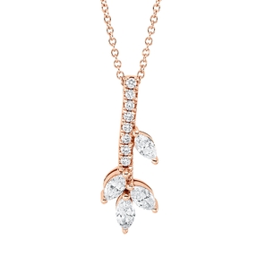 Collier aus 750 Gold Rotgold 12 Diamanten 0,34ct L:45,7cm