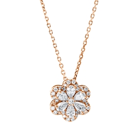 Collier aus 750 Gold Rotgold 37 Diamanten 0,37ct TW-SI L:45cm