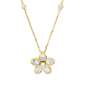 Collier aus 750 Gold Gelbgold 8 Diamanten 1,32ct TW-SI L:45,7cm
