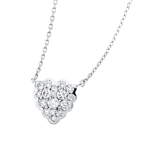Collier Herz aus 750 Gold Weißgold 17 Brillanten 0,4ct TW-SI L:45,7cm