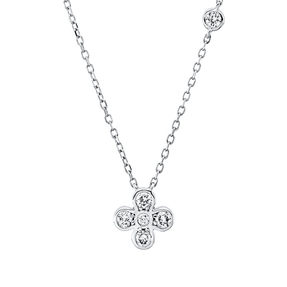 Collier aus 750 Gold Weißgold 6 Brillanten 0,18ct TW-SI L:45,7cm