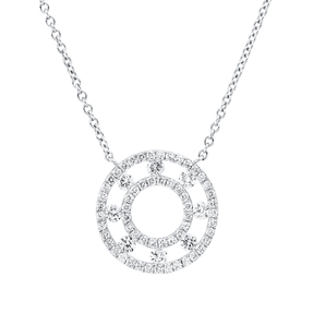 Collier aus 750 Gold Weißgold 65 Brillanten 0,56ct F-VSI L:45,7cm