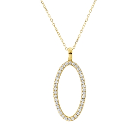 Collier Kreis aus 750 Gold Gelbgold 37 Diamanten 0,19ct TW-SI L:45cm