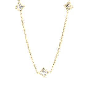 Collier aus 750 Gold Gelbgold 25 Brillanten 0,6ct W-SI L:45cm