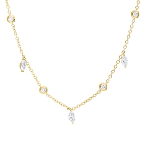 Collier aus 750 Gold Gelbgold 11 Diamanten 1,2ct L:40,6cm