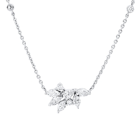Collier aus 750 Gold Weißgold 12 Diamanten 1,29ct L:42cm