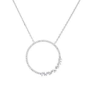 Collier aus 750 Gold Weißgold 56 Diamanten 0,41ct L:42cm
