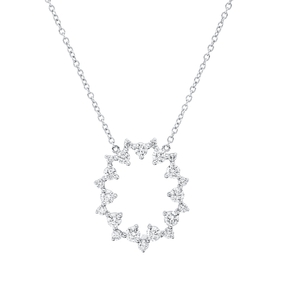 Collier aus 750 Gold Weißgold 24 Brillanten 1,33ct TW-SI L:45,7cm