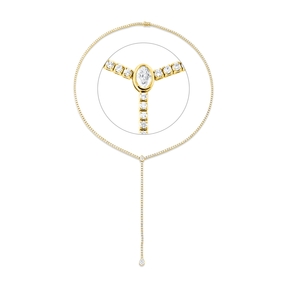 Collier aus 585 Gold Gelbgold 243 Diamanten 5,86ct W-SI/PI L:45cm