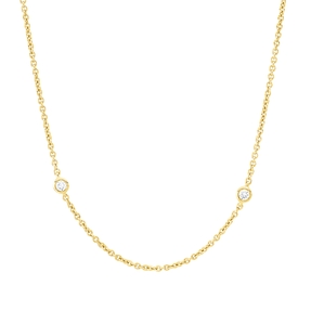 Collier aus 750 Gold Gelbgold 10 Brillanten 0,23ct TW-SI L:50,8cm Zarge Collier aus 750 Gold Gelbgold 10 Brillanten 0,23ct TW-SI L:50,8cm Zarge