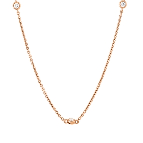 Collier aus 750 Gold Rotgold 11 Brillanten 0,3ct I-SI L:55,9cm Zarge